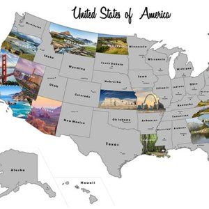 USA State Scratch Off Travel Map -Large 32" by 24"